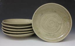 Dinnerware pasta bowls; Porcelain, celadon
